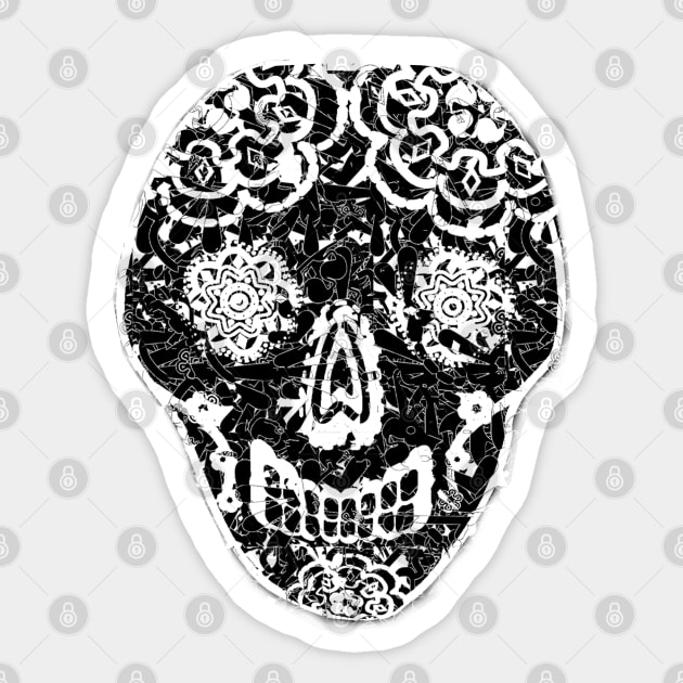 Tribal Sugar Skull Sticker by RoxanneG